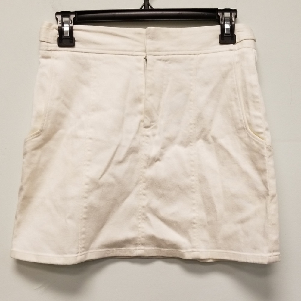 Helmut White Denim Mini Skirt